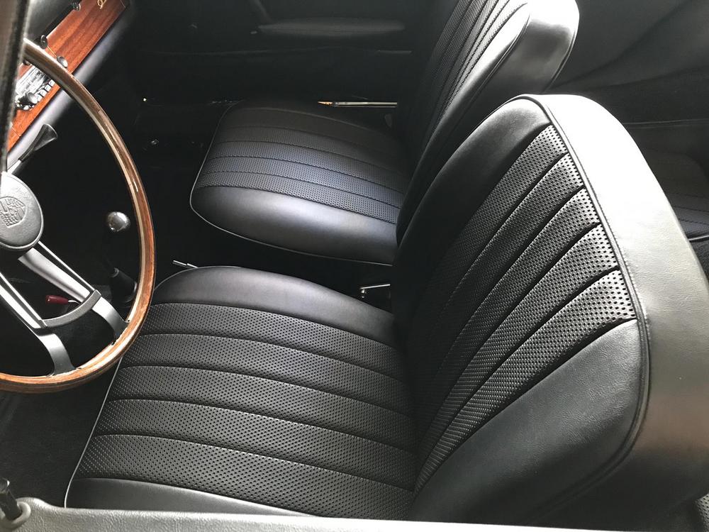 Black leatherette seat material