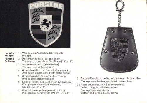 1965 - 1969 Porsche 911 912 Vintage Rare Key Chain Pouch Case Leather  Original