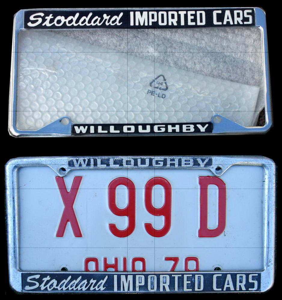 Name:  Stoddard IMPORTED CARS Willoughby - License Plate Frame Original NOS Photo 01e.jpg
Views: 781
Size:  135.5 KB